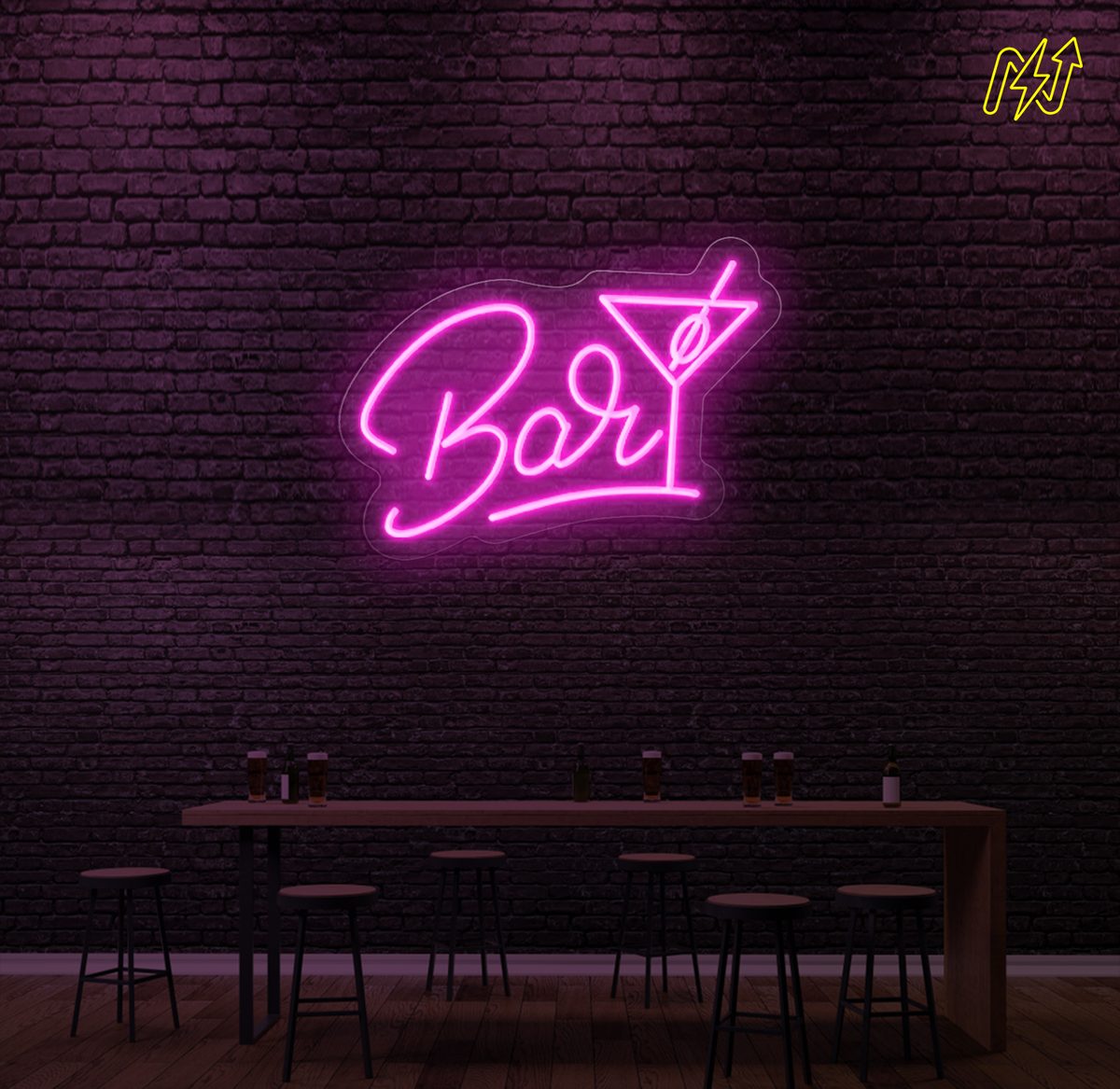 Bar LED-neonbord in Hot Pink