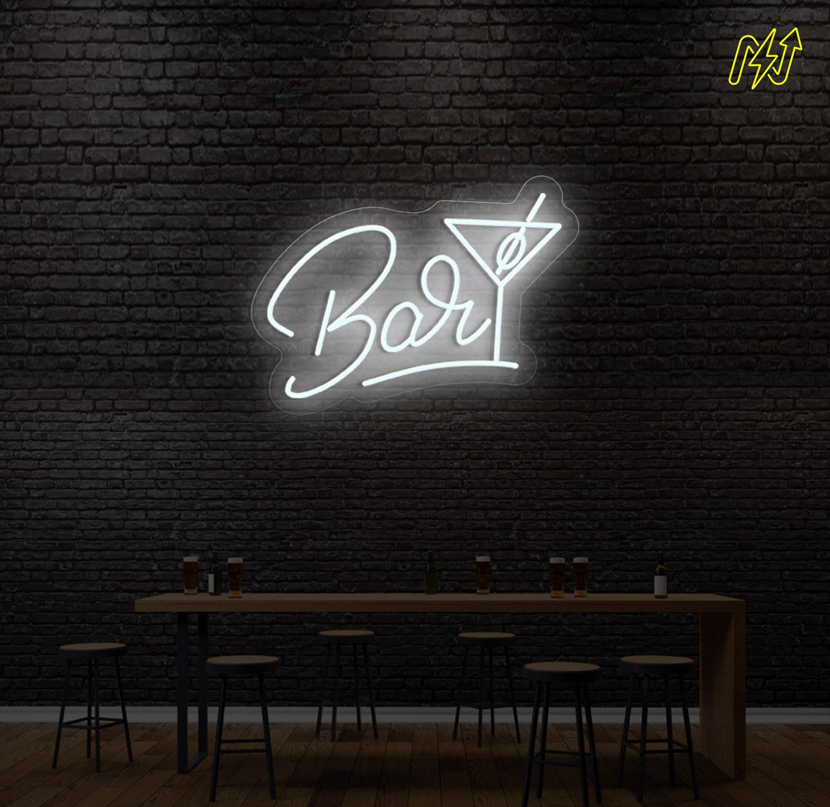 Bar LED-neonbord in Koud Wit