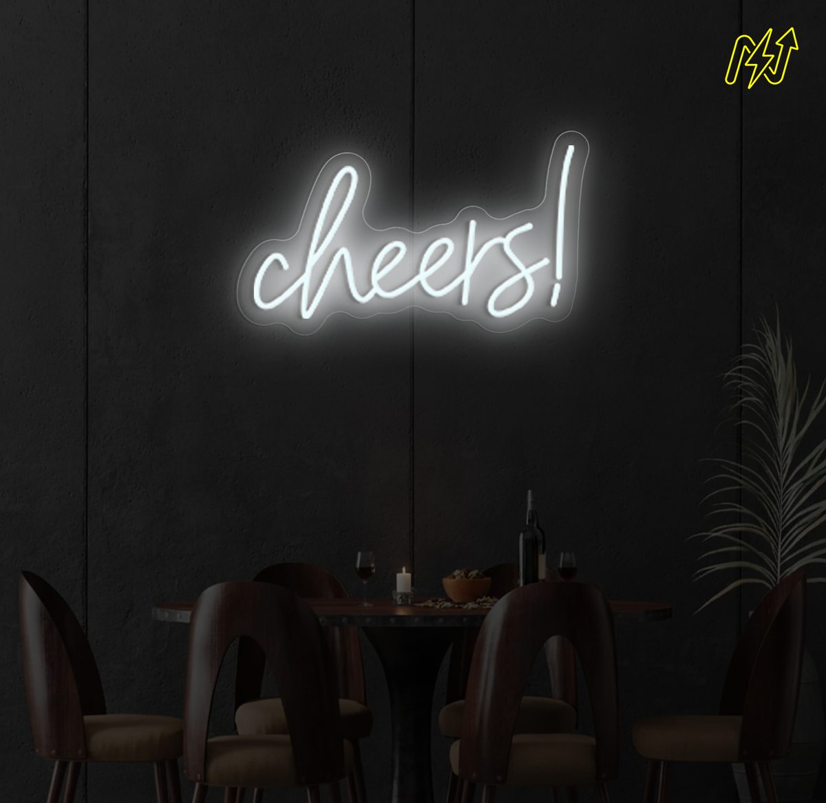 Cheers! LED-neonbord in Koud Wit