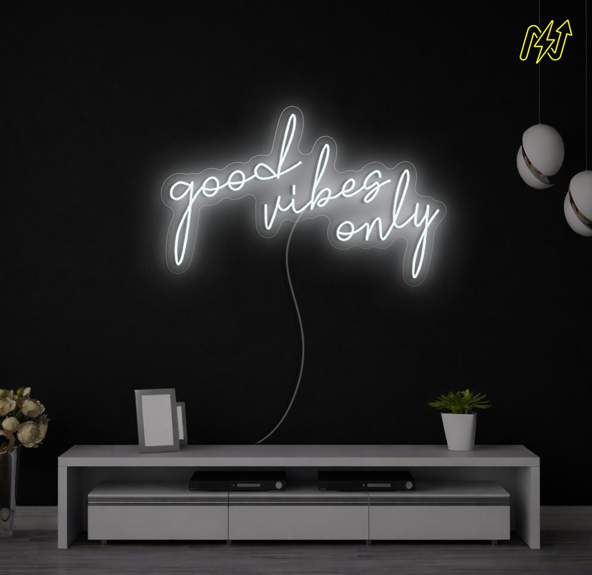 Good Vibes Only LED-neonbord in Koud Wit