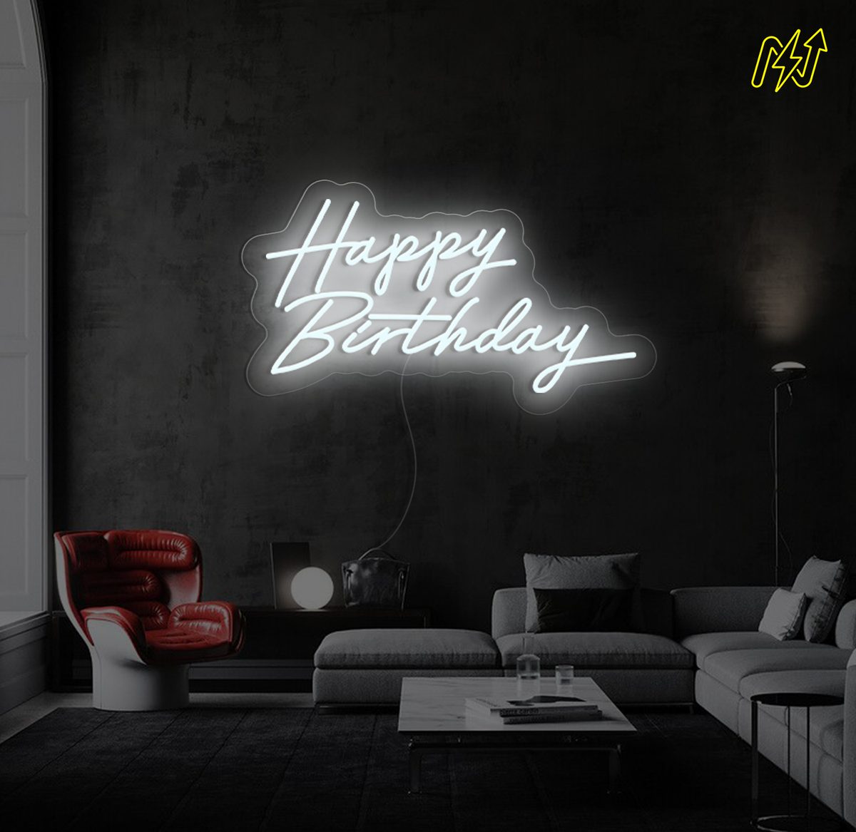 Happy Birthday LED-neonbord in Koud Wit