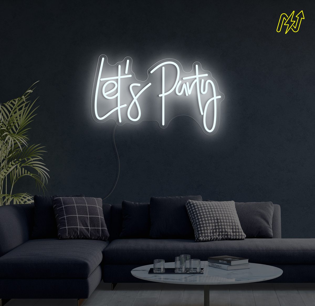 Let's Party LED-neonbord in Koud Wit