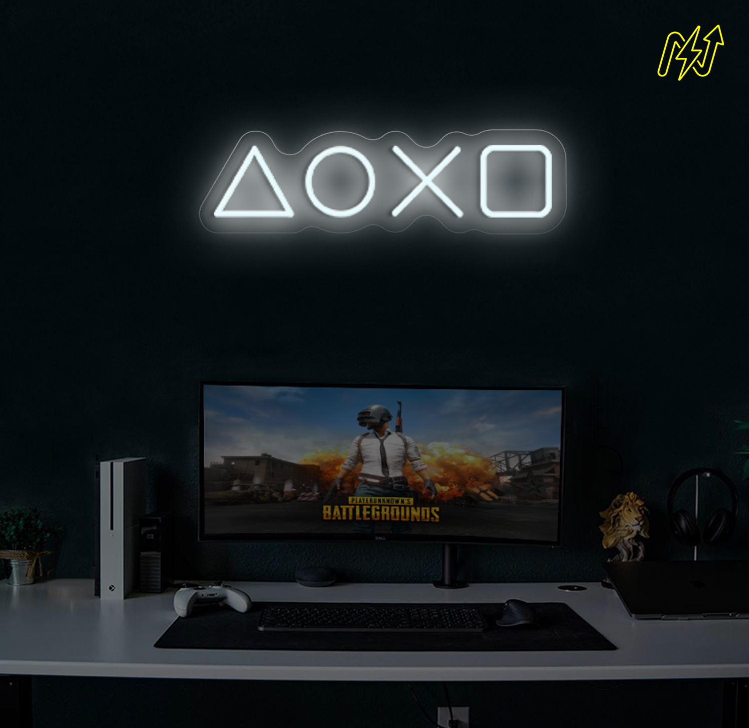 Playstation-iconen LED-neonbord in Koud Wit