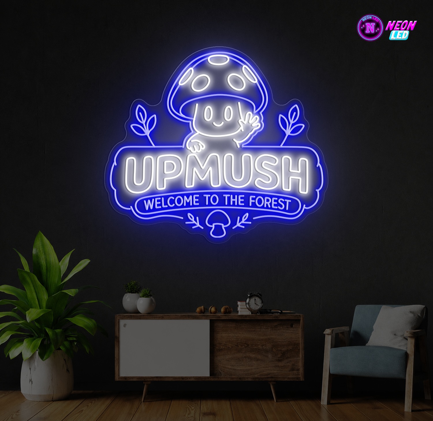 Meerkleurig neonlogo voor arcade ruimte!